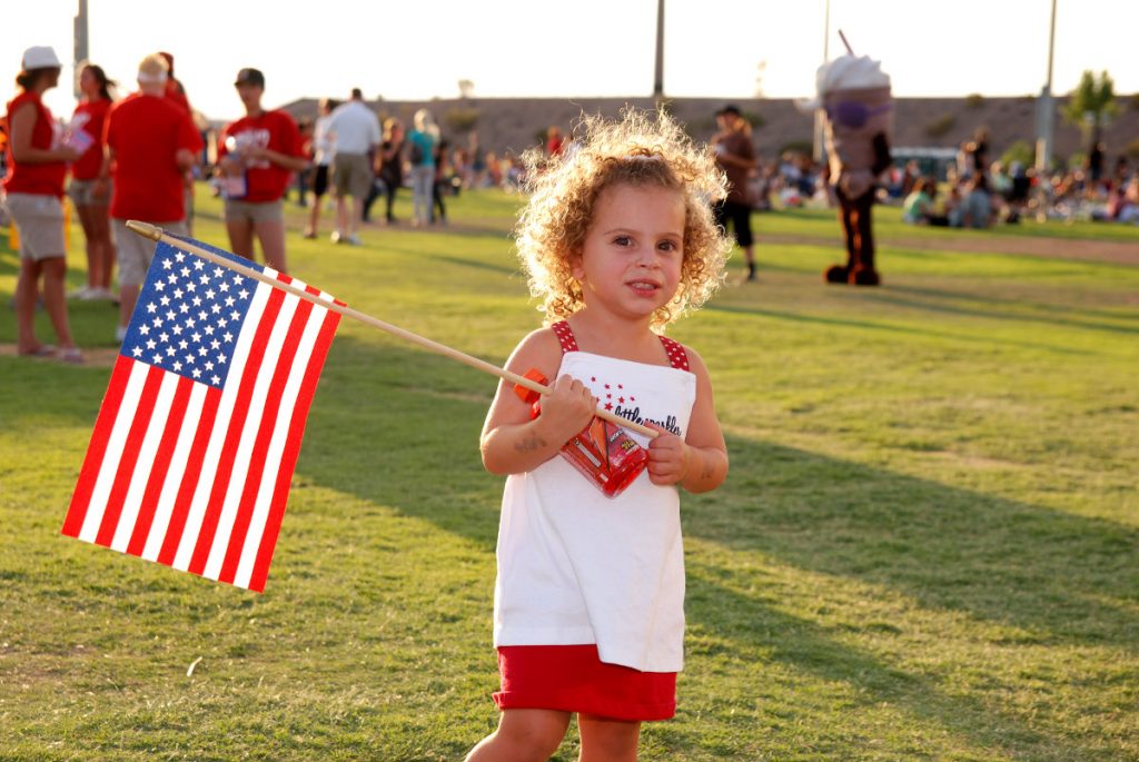 4th of July - Little Girl & Flag