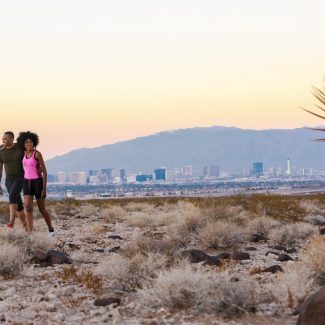 couple hiking outside of las vegas