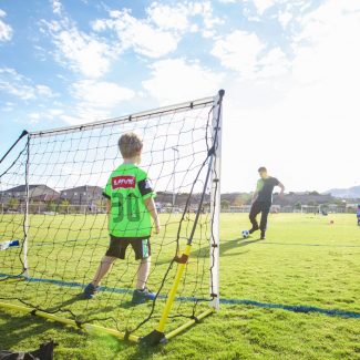 playing soccer at aventura park