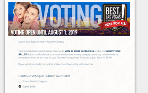 Screen shot of Inspirada Best of Las Vegas voting page.