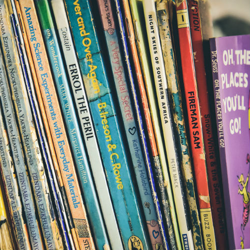 books on a book shelf