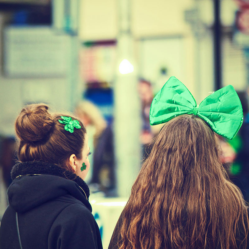 girls dressed for saint patricks day