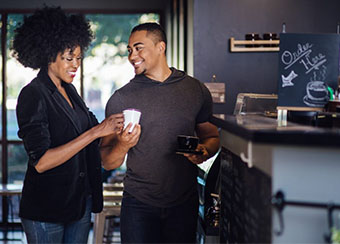 couple in coffee shop