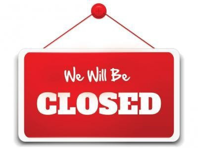 we will be closed sign graphic