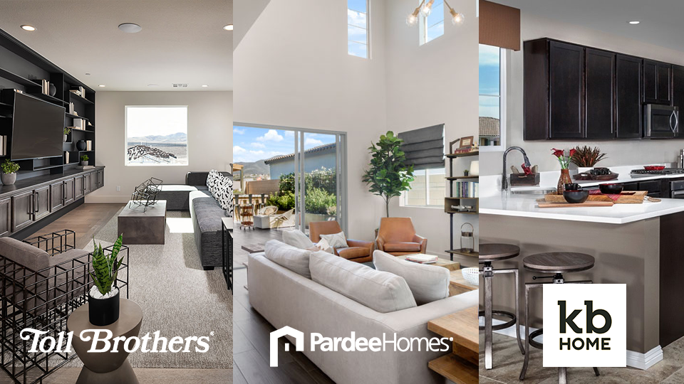 Toll Brothers, Pardee Homes, and KB Home imagery.