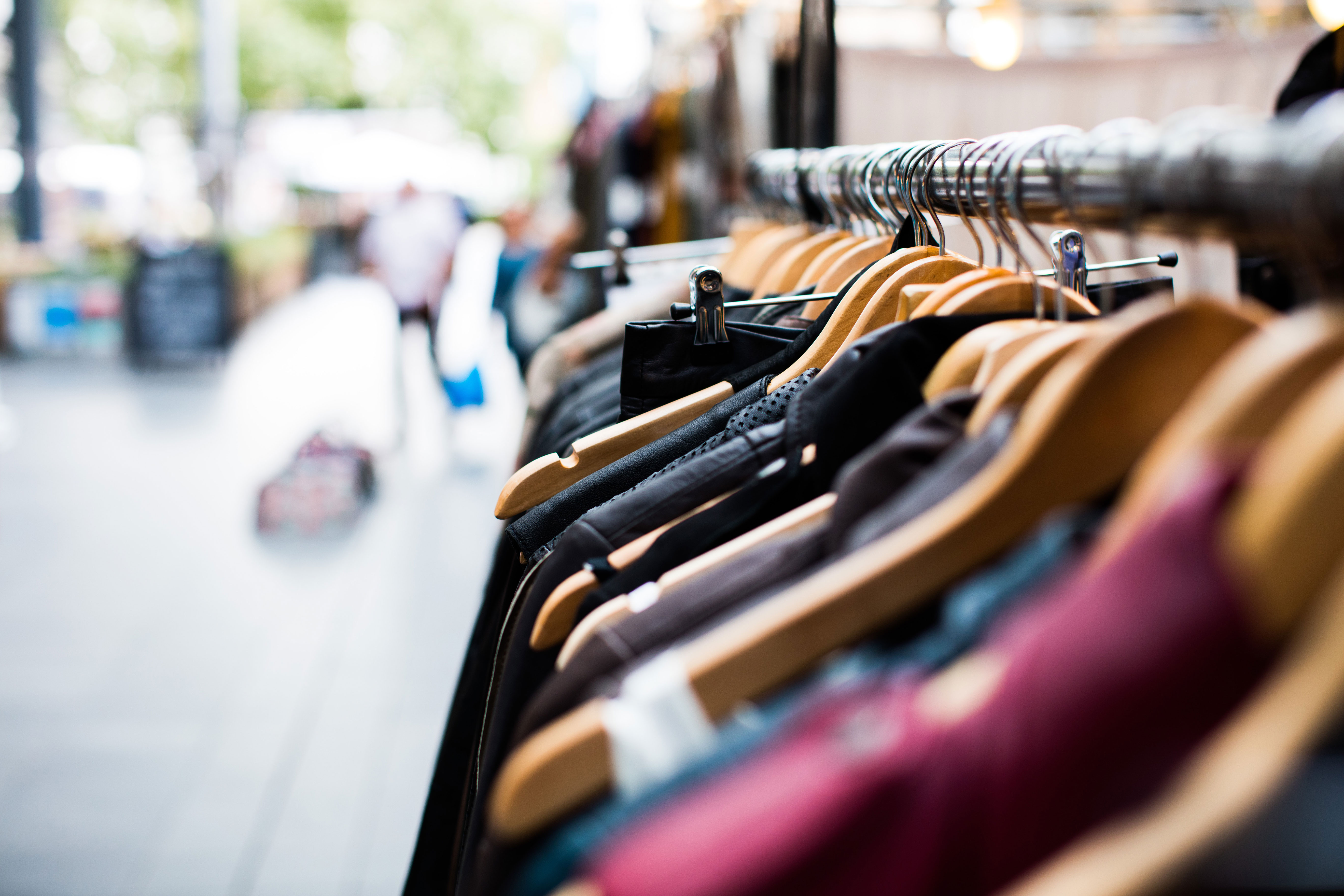 A rack of used clothing is just one of the things you'll find at the Giant Garage Sale