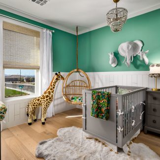 Green nursery room in home.